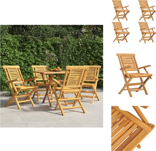 vidaXL Acaciahouten Tuinstoelenset - 61 x 57 x 92 cm - Weerbestendig