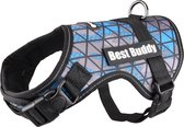 Flamingo - Flamingo Uranus - Harnas Honden - Harnas Best Buddy Uranus Blauw Camouflage Grid S 50-70cm 25mm - 1st - 122442 - 1st - 1pce