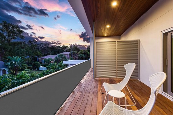 LOVE STORY Balkon Privacy Scherm 0.7x3m - Waterdicht Balkonhek Afdekking ( PES) met UV-Bescherming, Weerbestendig Balkonpaneel met Kabelbinders,Zuiver wit