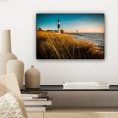 Canvas Schilderij Vuurtoren - Zee - Amerika - 30x20 cm - Wanddecoratie