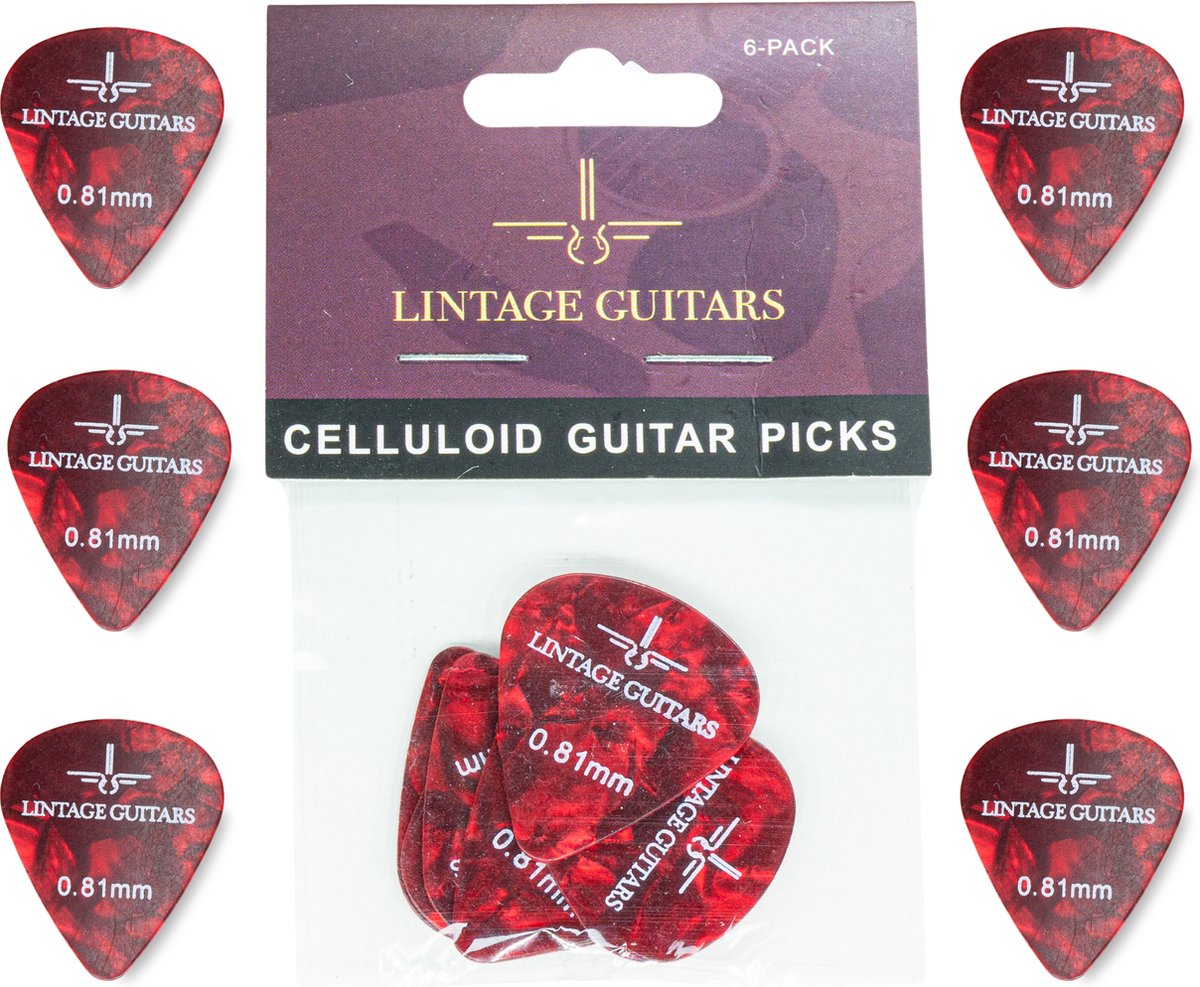 Set de 6 médiators - Plectre 0,81 - Médiators en celluloïd - Lintage  Guitars®