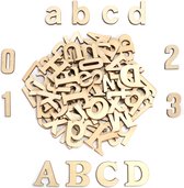Onbewerkt Houten Letters & Cijfers (124 Stuks) – 52 Hoofdletters & 52 Kleine Letters (A-Z) Alfabet Letters – 20 Nummers (0-9) DIY Houten Stukken Voor Leren, Decor & Hobby’s
