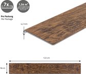 PVC vinylvloer Acacia met kliksysteem voor 1,5 m² 122x18 cm designvloer ML-Design