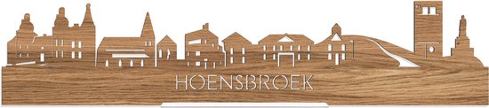 Standing Skyline Hoensbroek Eikenhout - 40 cm - Woon decoratie om neer te zetten en om op te hangen - Meer steden beschikbaar - Cadeau voor hem - Cadeau voor haar - Jubileum - Verjaardag - Housewarming - Aandenken aan stad - WoodWideCities