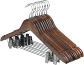 10 stuks broekhangers, fluwelen kleerhangers met brug, clips, dunne kleerhangers, antislip en ruimtebesparend, 360° draaibare haak, voor pakken, overhemden, jassen, mantels