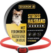 Feromonen halsband hond Rood - Voor kleine hondjes - Nek omvang max 38 cm - met geruststellende feromonen - Kalmerend en ontspannend - anti stress hond - kalmerend en rustgevend - tegen stress, angst en agressie bij honden