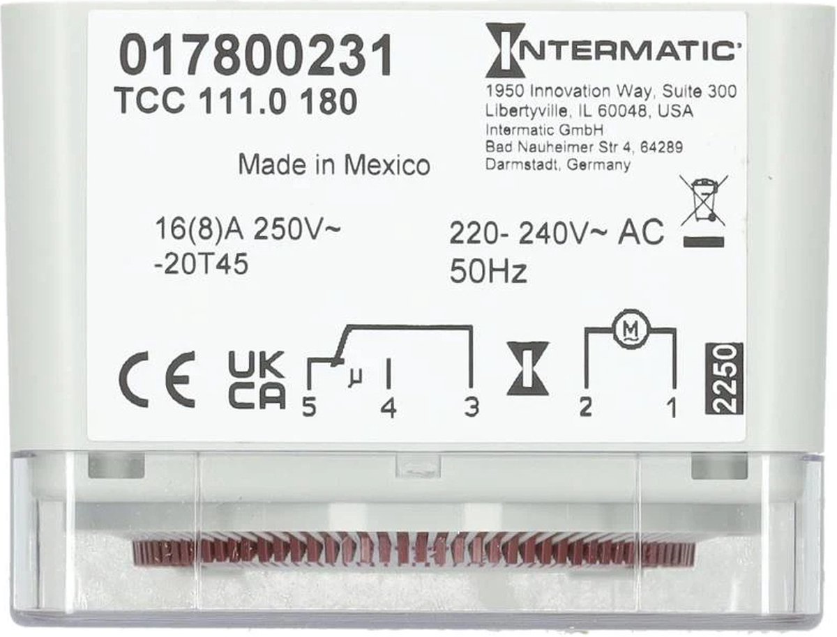 Intermatic TCC 111 analoge universele schakelklok 24 uurs zonder clickbevestiging (TCC 111)