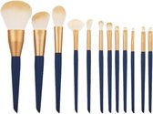 YUBBI™ Make Up Borstels - 12 delige Kwastenset - Professionele Makeup Kwasten - Visagie - Zwart - 12 Delig - Allround Makeup Brush Set