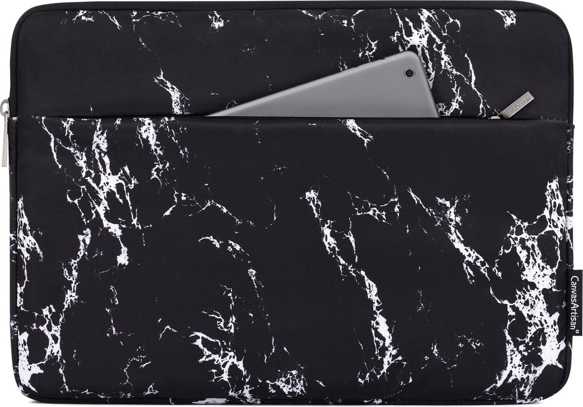 Laptophoes 13.3 Inch – Laptop Sleeve – Zwart Marmer