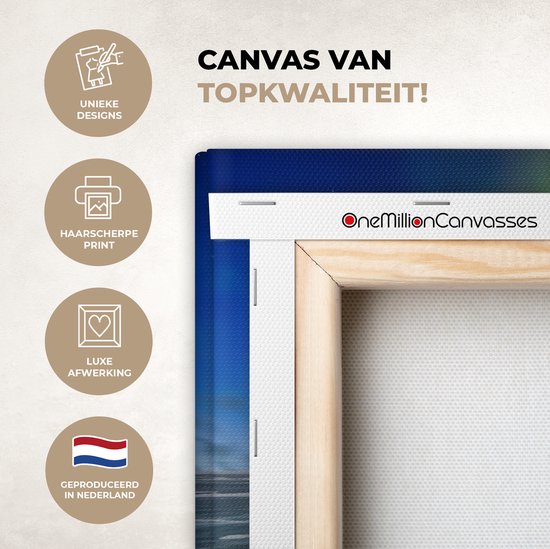 Tente sur la glace sous les aurores boréales toile 2cm 90x60 cm - Tirage photo sur toile (Décoration murale salon / chambre) / phénomènes naturels Peintures sur toile