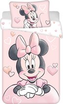 Disney Minnie Mouse BABY Dekbedovertrek, Hearts- 135 x 100 cm - Katoen