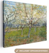 Canvas Schilderij De roze boomgaard - Vincent van Gogh - 120x90 cm - Wanddecoratie