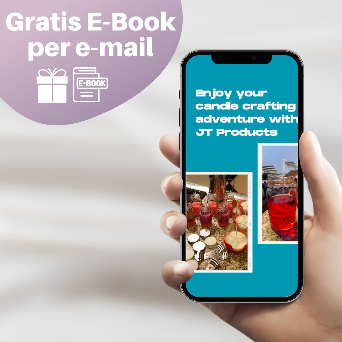 JT Products Kaarsen Maken Set - 240 Gram Soja Was - E-book - Starterspakket - Kaarsen Maken Voor Volwassenen - Candle Making Kit - Zelf Kaarsen Maken - DIY - Creatief - Soja Wax - Moederdag Cadeau - Cadeautje Voor Mama — afbeelding 2