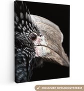 Canvas Schilderij Vogel - Snavel - Veren - 30x40 cm - Wanddecoratie