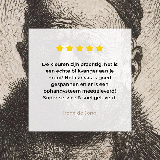 L'homme à la calotte - Peinture de Rembrandt van Rijn Toile 30x40 cm - petit - Tirage photo sur toile (Décoration murale salon / chambre)