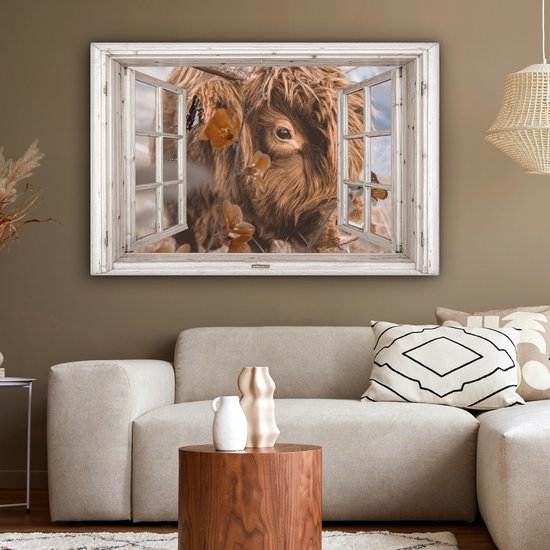 Décoration murale - Highlander écossais - Voir à Travers - Insectes - Peinture sur Toile - 120x80 cm