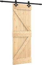vidaXL - Schuifdeur - met - beslag - 70x210 - cm - massief - grenenhout