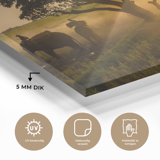 MuchoWow® Peinture sur verre 120x80 cm - Peinture sur verre acrylique - Changwat Surin, Thaïlande - Photo sur verre - Peintures