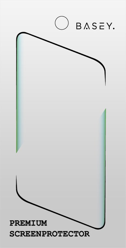 Verpakking van BASEY Premium Screenprotector, met een uitsparing voor het glas.