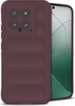 iMoshion Hoesje Geschikt voor Xiaomi 14 Hoesje Siliconen - iMoshion EasyGrip Backcover - Aubergine