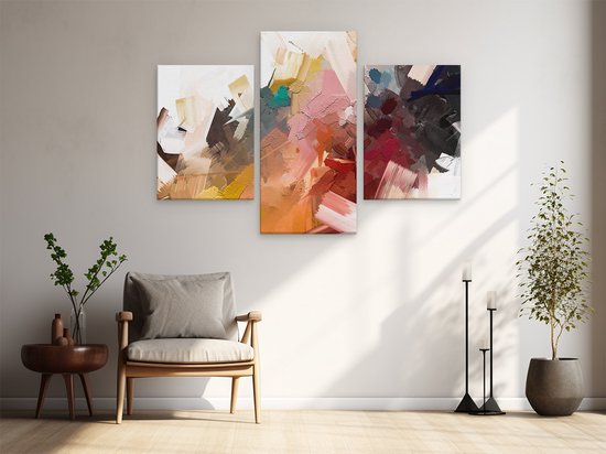 Artaza Peinture sur toile Triptyque Art abstrait - Peinture à l'huile colorée - 180x120 - Groot - Photo sur toile - Impression sur toile