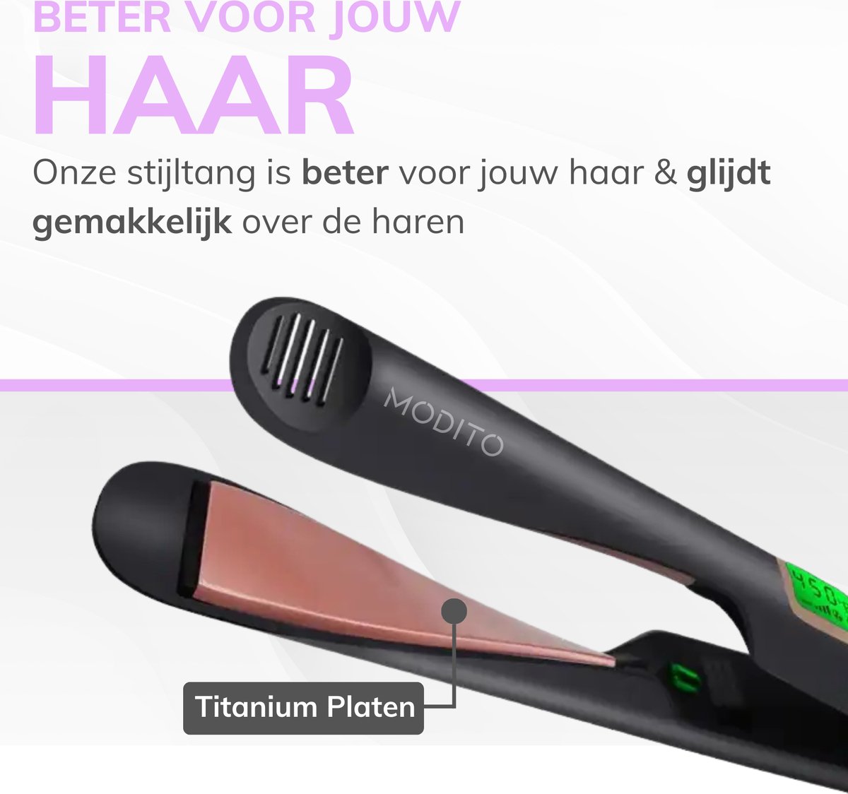 Modito 2-in-1 Titanium Krultang en Stijltang - 130℃/260℃ - afbeelding 3