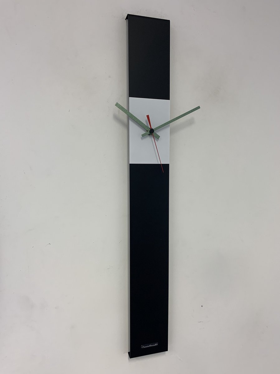 Wandklok CHANTALBRANDO SUMMIT BLACK & WHITE MODERN DESIGN = ZWART & WIT