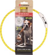 Flamingo - Flamingo Visio Leora - Halsband Honden - Halsband Led leora Geel 33-63,5cm 8mm - 1st - 1pce
