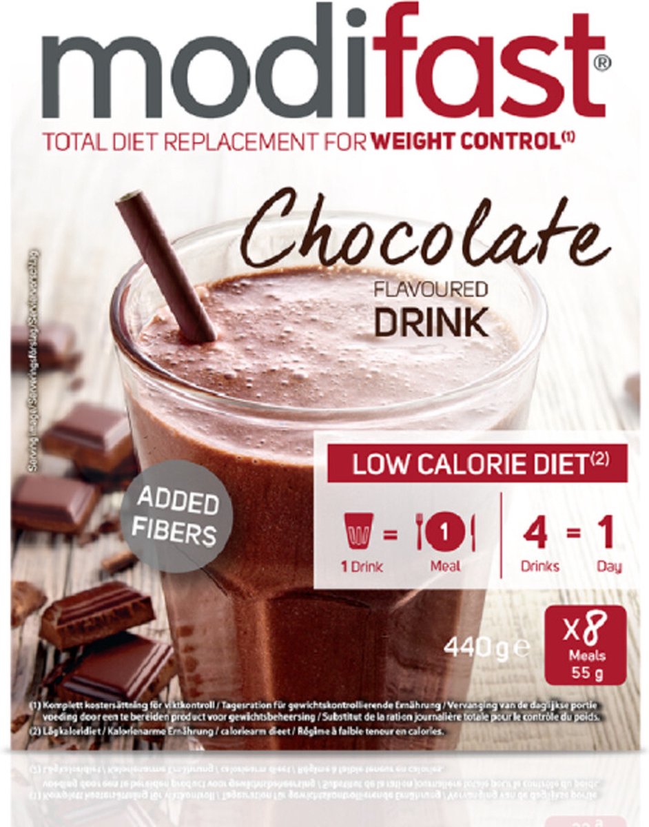Goedkoopste Modifast Intensive Milkshake Chocolade - 4 x (8x55 gr) - Voordeelverpakking