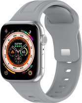 Siliconen bandje - geschikt voor Apple Watch series 1/2/3/4/5/6/7/8/9/SE/SE 2/Ultra/Ultra 2 met case size 42 mm / 44 mm / 45 mm / 49 mm - grijs