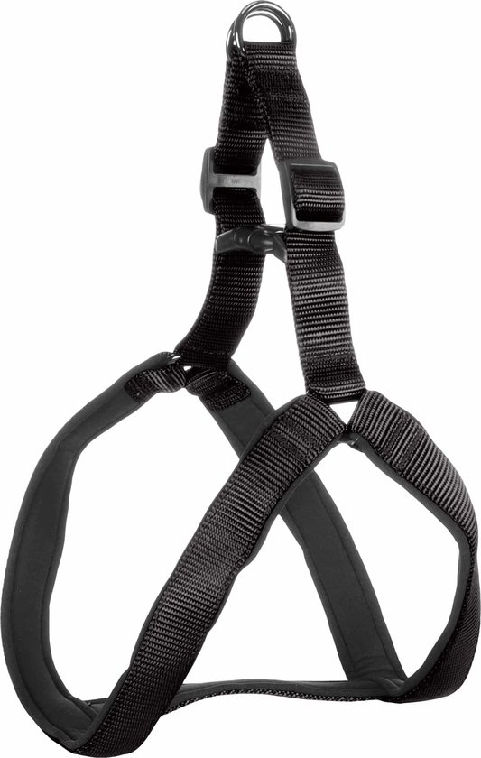 Ferplast 75467127 Ergotrekking, Ergonomisch Borstharnas Voor Middelgrote Tot Kleine Honden, Zes Bevestigingen Met Microregulatie, Zachte Voering, Reflecterend, Zwart, Large