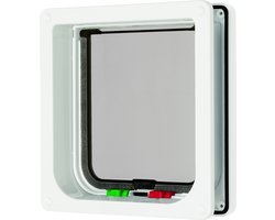 Cat Mate Afsluitbaar Kattenluik 4 Vergrendelingsstanden Kattenluik Met Tunnel 19 2 x 20 cm wit 235W