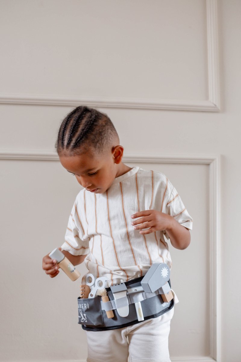 Tryco Houten Barberset - Houten Kappersset en Rollenspel - Stimuleert Fantasierijk Spel en Motoriek - Vanaf 3 Jaar Meerkleurig — afbeelding 6