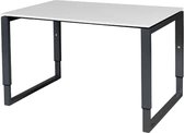 Verstelbaar Bureau - Domino Plus 120x80 wit - zwart frame