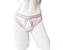 BamBella® - Sexy Bondage Lingerie Heren L/XL - Roze mannen ondergoed open kruis slip