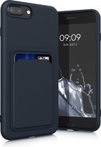 kwmobile telefoonhoesje geschikt voor Apple iPhone 7 Plus / iPhone 8 Plus - Hoesje met pasjeshouder - TPU case in donkerblauw