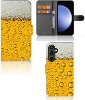 Telefoonhoesje Geschikt voor Samsung Galaxy S23 FE Flip Cover Valentijn Cadeautje hem Bier