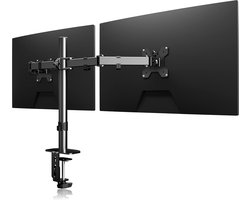 Monitorhouder voor 2 monitoren, volledig instelbare dual monitor houder voor 13-27 inch LED/LCD-scherm, van VESA 75/100 mm tot 10 kg monitorarm/monitorstandaard