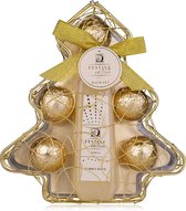 Verjaardag Cadeau Vrouw - Bruisballen Geschenkset Kerstboom Goud - Festive Gold - Kerstboom Verpakking - Geschenkset vrouw, moeder, vriendin, oma, mama, zus