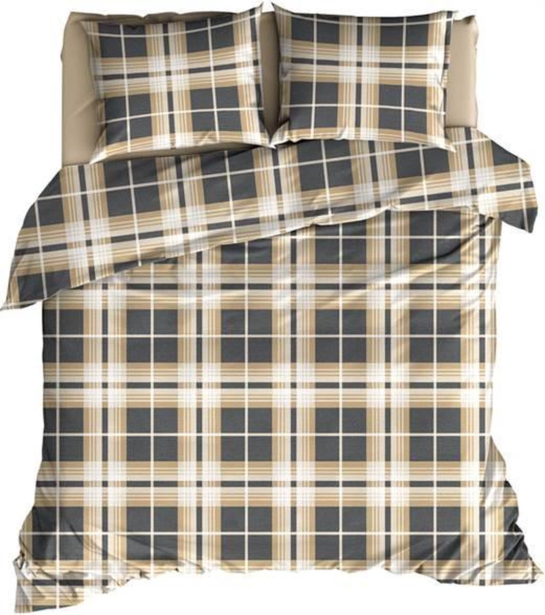 Satin D Or Satin d'Or Banff - Dekbedovertrek - Lits-jumeaux - 260x200/220 cm + 2 kussenslopen 60x70 cm - Caramel