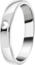 Lucardi Dames ring met uitgesneden hart - Ring - Cadeau - Moederdag - Echt Zilver - Zilverkleurig