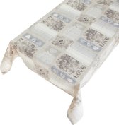 Tafelzeil Love -  100 x 140 - Beige tafelkleed - Beschikbaar in verschillende maten - Geleverd in een koker