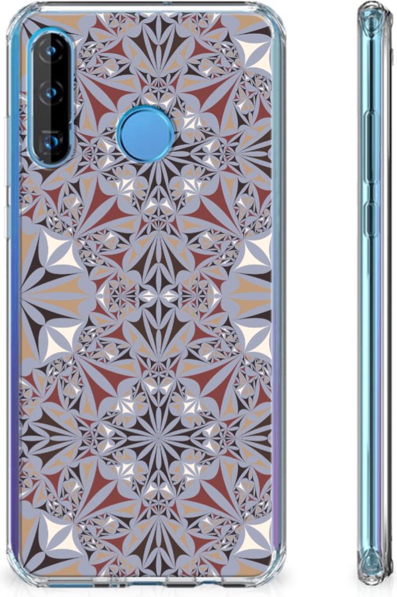 Huawei P30 Lite Anti-Shock Hoesje Flower Tiles
