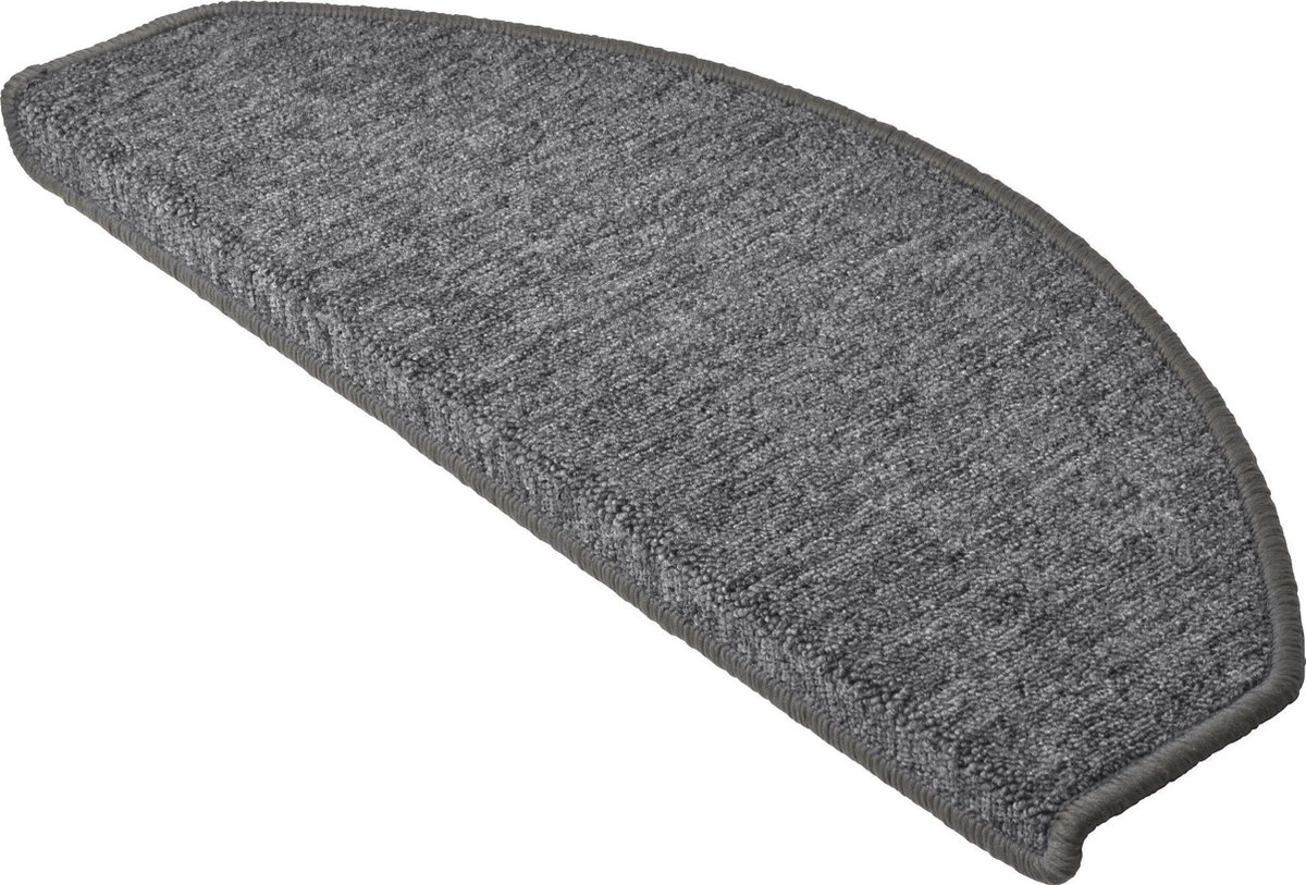 Beautissu ProStair - XXL Trapmatten voor Standaardtrappen 65x24 cm - 15 Stuks - Zelfklevend Trapmat Afgerond - Grijs