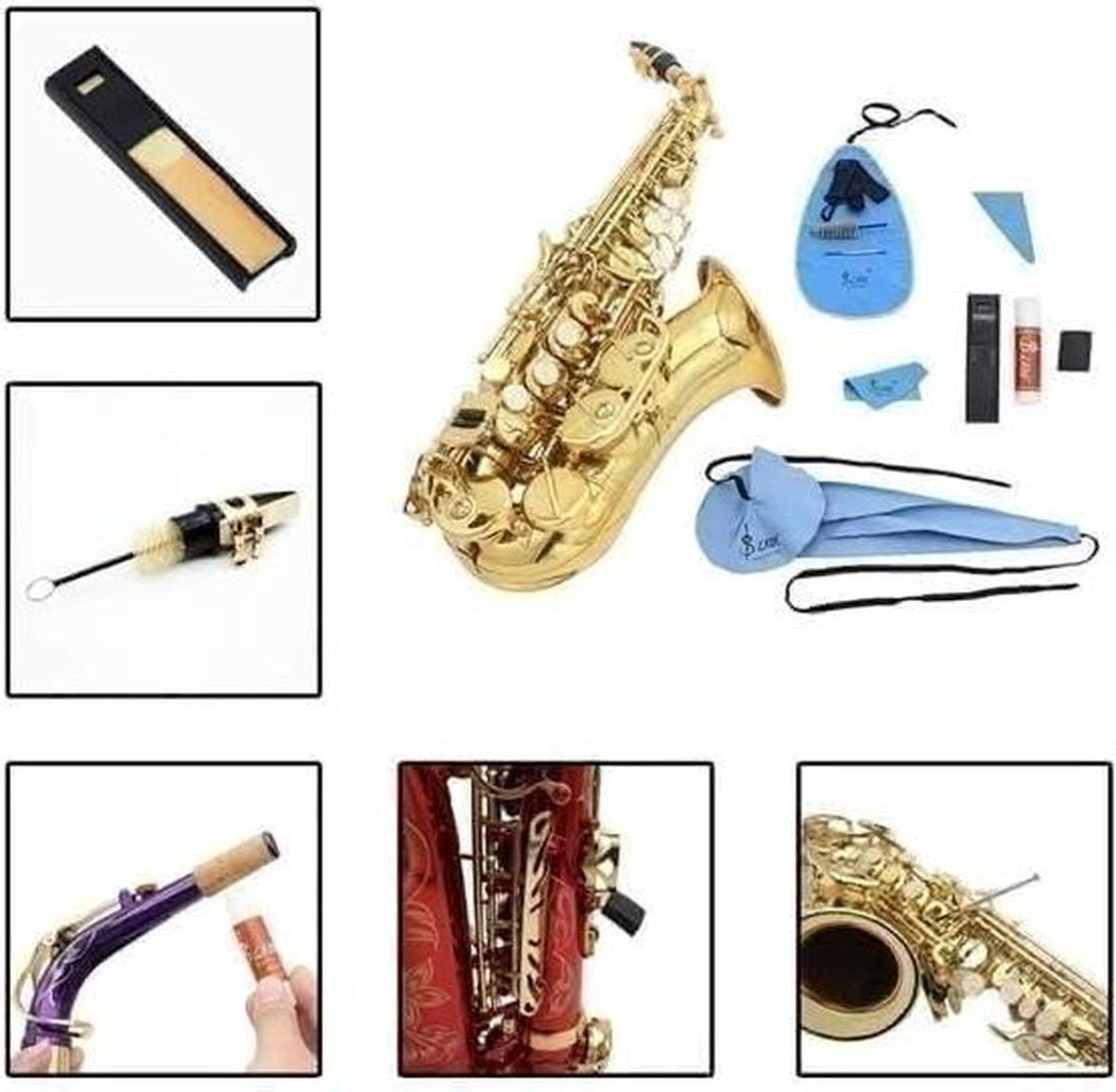 Saxophone Kit de nettoyage Mallette à outils de nettoyage Accessoires de  vêtements