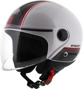 MT Street Entire helm wit rood XS