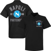 Napoli Established Double Crested Polo Shirt - Zwart - S