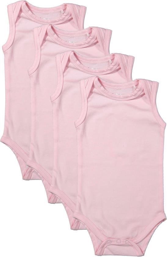 Dirkje Unisex Set(4delig) Rompers Mouwloos Roze - Maat 62/68