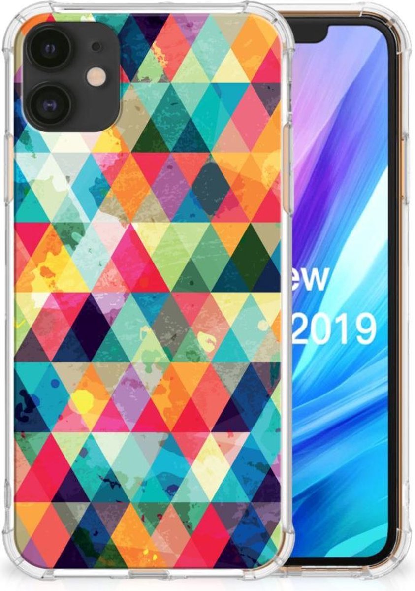 Apple iPhone 11 Doorzichtige Silicone Hoesje Geruit