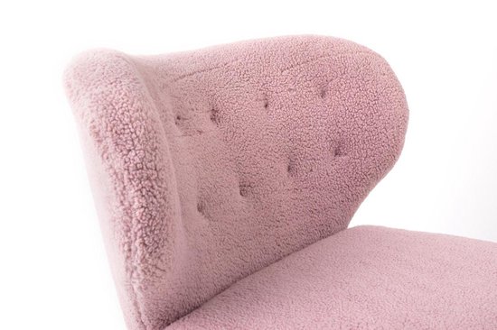 Kita Lounge stoel Pink in Teddy stof